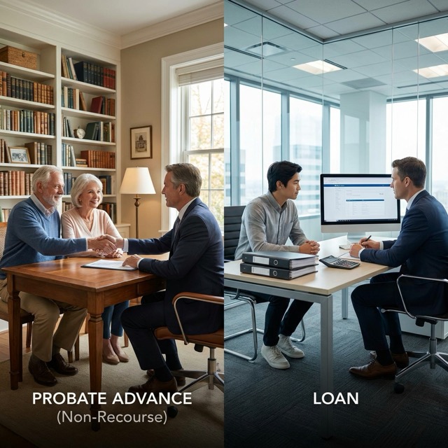 probate advance vs loan comparison Iowa - non-recourse funding benefits
